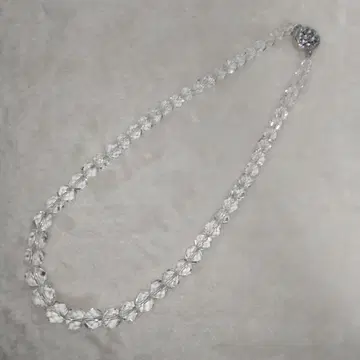 크리스탈 비즈 목걸이 SILVER 각인 있음