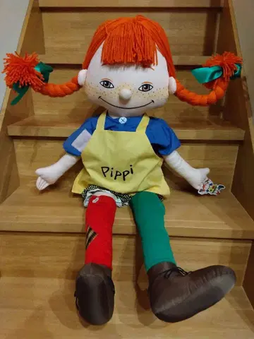 장화 신은 Pippi 봉제 인형 약 90cm