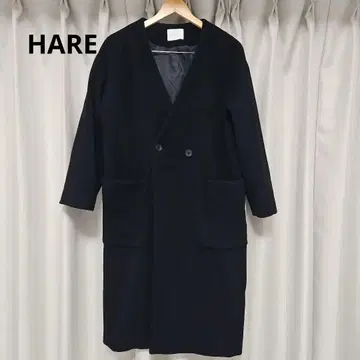 HARE 블랙 롱 코트