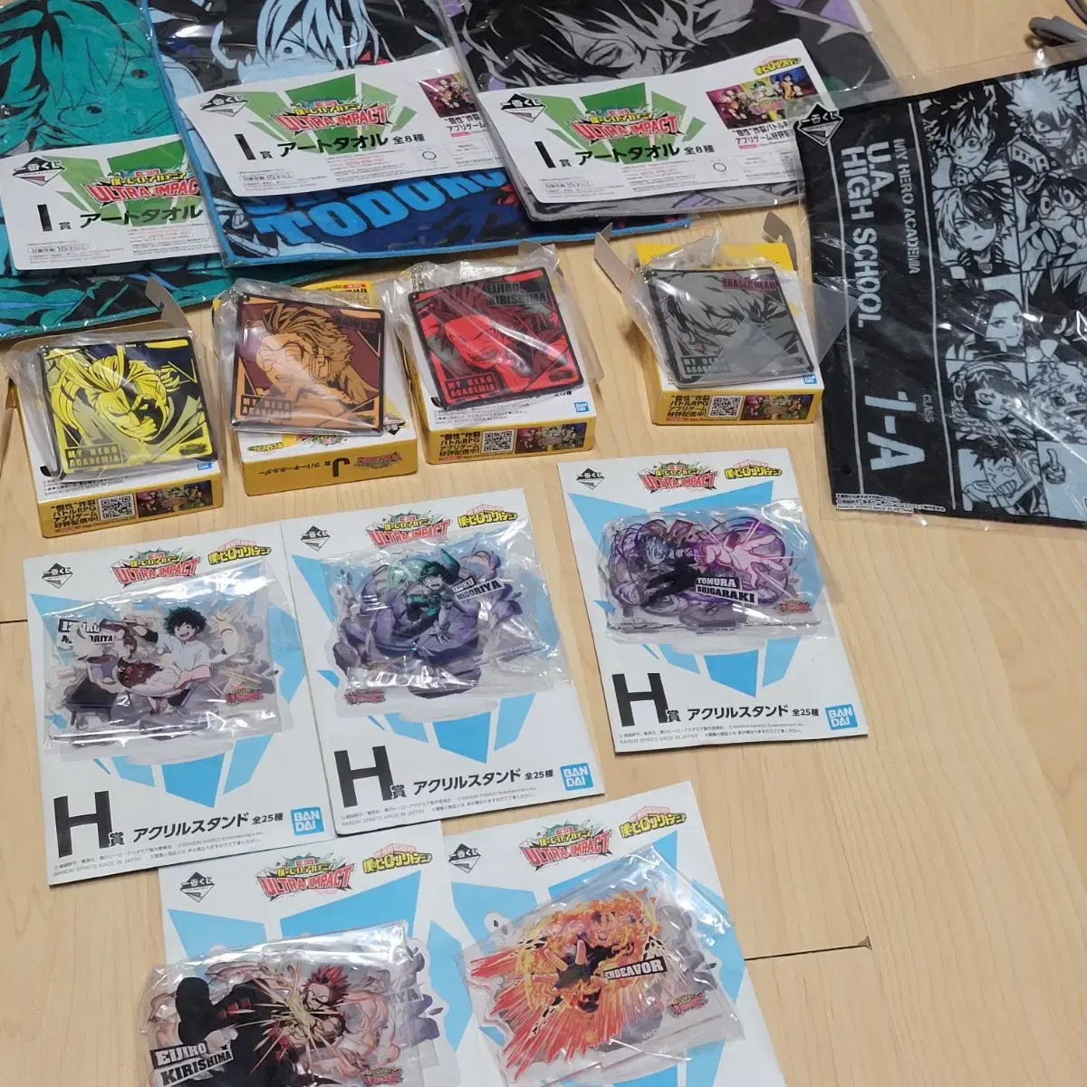 Nahi-a Kuji acrylic rubber strap towel Midoriya Shigaraki Kirishima Endeavor