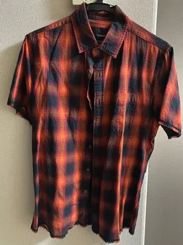 체크 무늬 반팔 셔츠 2장 세트