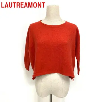 A5656 로트레아몽 7부 소매 니트 스웨터 울 빨간색 레드 38