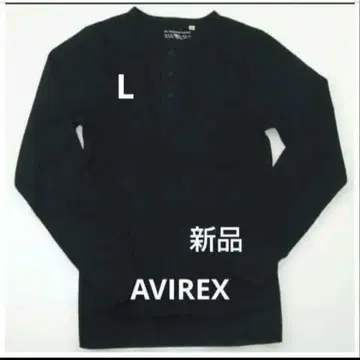 L 블랙 AVIREX 새상품 헨리넥T셔츠