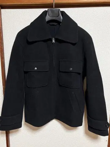 유니클로 U 시리즈 울 피 코트 M 블랙