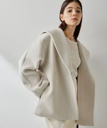 새상품급 WhimGazette 윔 가젯 메린프 후디드 코트 베이지