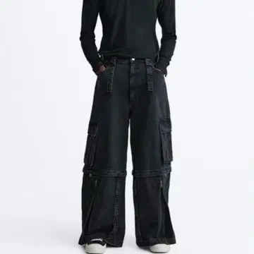 ZARA 탈착 카고 데님 팬츠