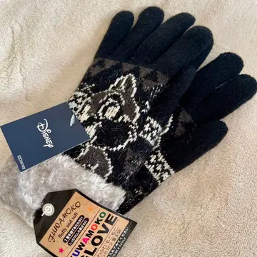 새상품 칩과 데일 장갑 이중 장갑 복슬복슬 포근포근 디즈니 블랙