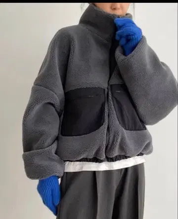 CANAL JEAN 플리스 크롭 자켓 그레이