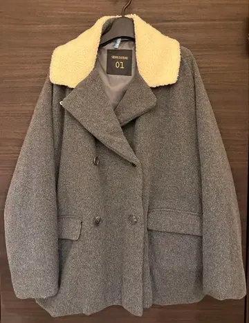 semicouture 01 세미쿠튀르 더블 브레스트 숏 코트