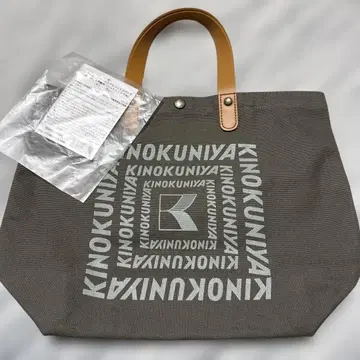 KINOKUNIYA 토트백 그레이 코튼 100%