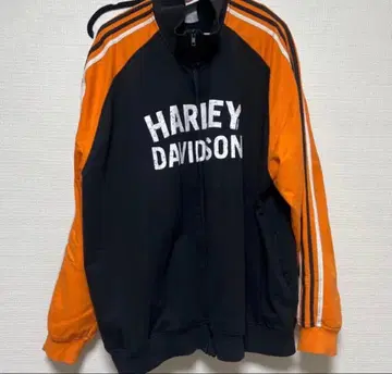 할리 데이비슨 집업 자켓 오렌지/블랙