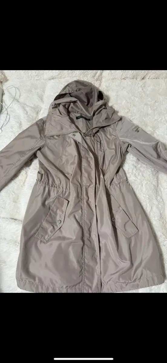 LAUREN Loren mocha hooded windbreaker coat