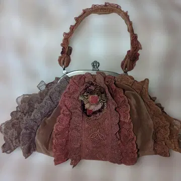 치마키 가마구치 핸드백 수제 빈티지 레이스 일본 제품