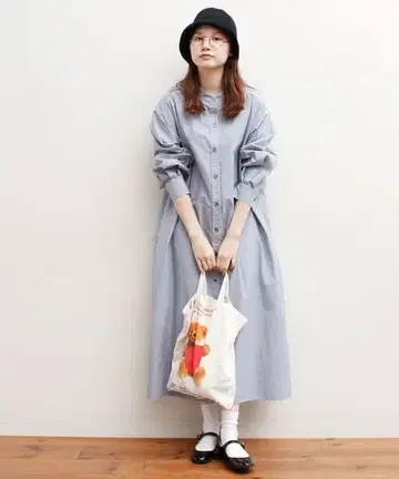 fig london DAY 셔츠 드레스 색스 블루