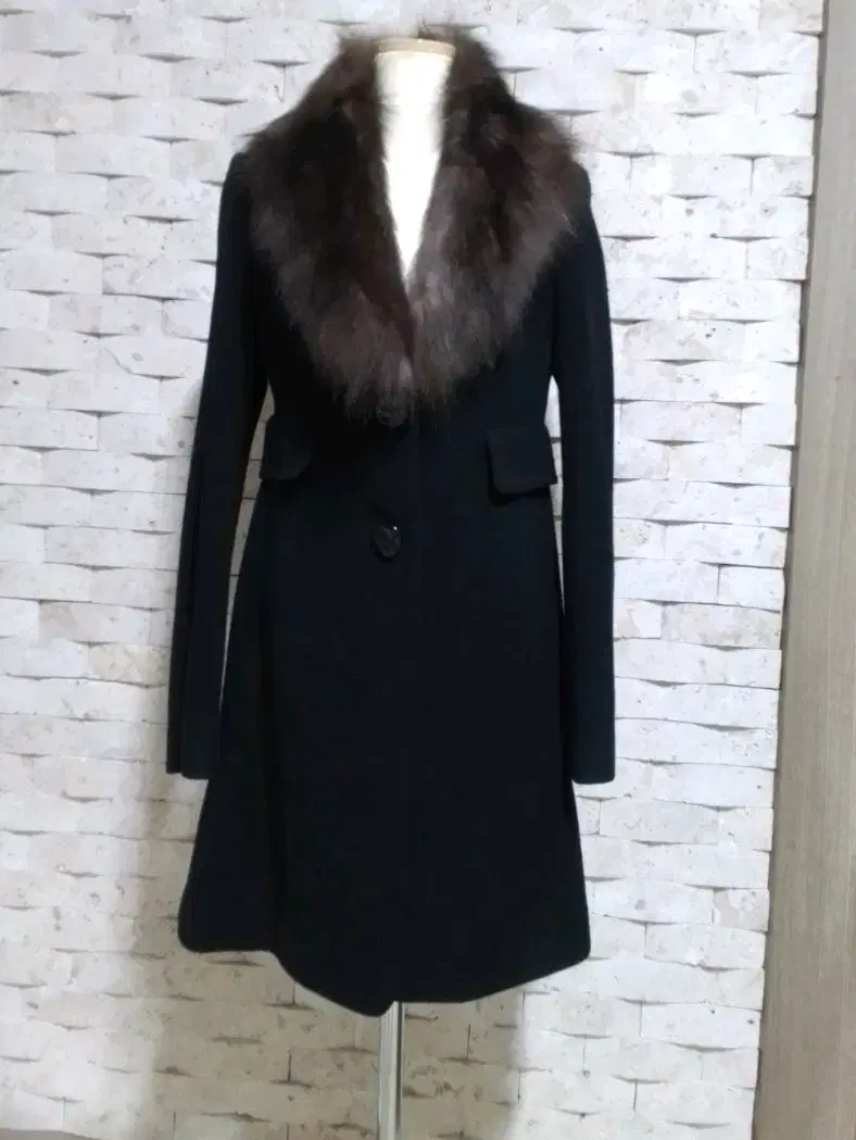 SOUP Black Fur Long Coat