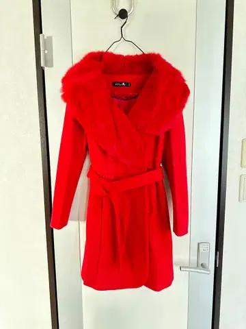 여성용 롱 코트 빨간색