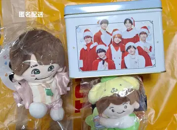 오하시 카즈야 봉제 인형 2개 + 로손 크리스마스 캔