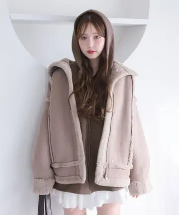 페이크 무스탕 롱 자켓