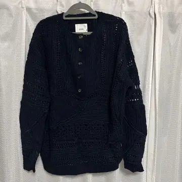 미사용 새상품 EZUMi 네이비 버튼 니트 스웨터 정가 63,800엔