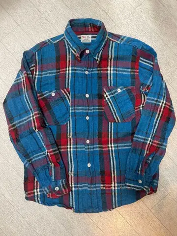 Winter King M 사이즈 체크 무늬 (고배색) 플란넬 셔츠