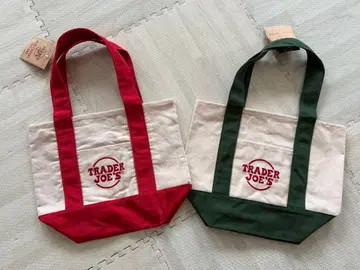 트레이더 조스 미니 토트 토트백 빨간색 그린