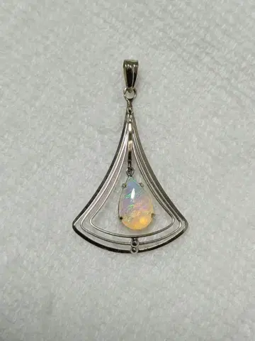 K14WG 오팔 펜던트 탑 레트로