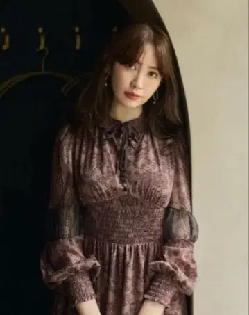 Winter Floral Long-sleeve Dress