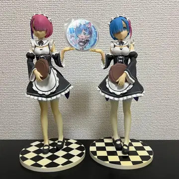 렘 라무 피규어 캔 배지 고양이 귀 레어 쥠 키링 종합 세트