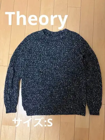 [ 새상품급 ] Theory 띠어리 쿨 넥 니트 블랙 화이트 믹스 S