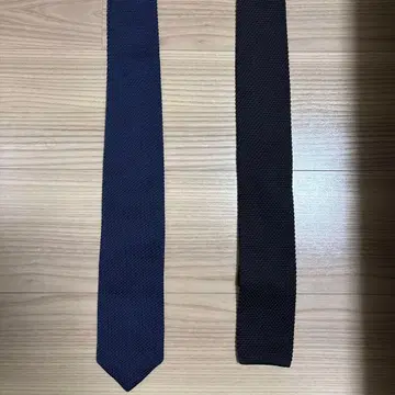 [귀중] 네이비 블랙 니트 넥타이 2세트