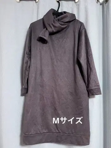 카와이 오카다 페이크 스웨이드 속기모 머플러 컬러 원피스 M 사이즈