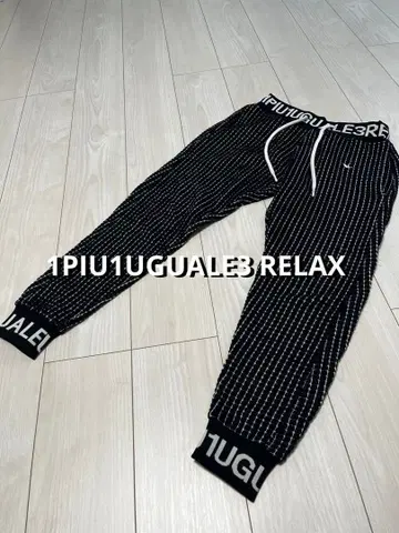1PIU1UGUALE3 RELAX S 스트라이프 디자인 조거 팬츠