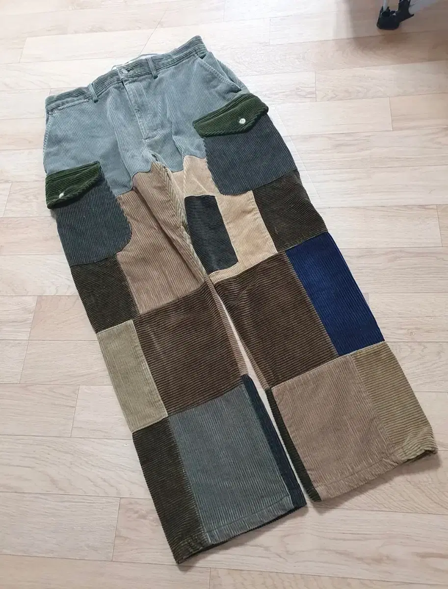 Corduroy Patchwork Cargo Pants Men&#x27;s 32