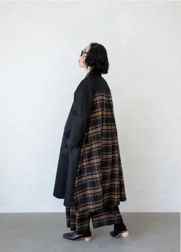 michirico 미치리코 A 라인 코트 성인 M 블랙