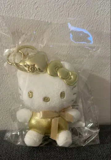 산리오 한국 한정판 헬로키티 골드 봉제 인형 키링