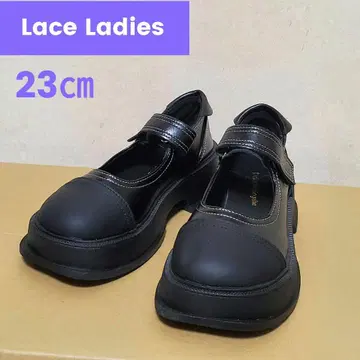 [ 레이스 레이디스 ] 피로를 덜어주는 통굽 스트랩 로퍼 블랙 23cm