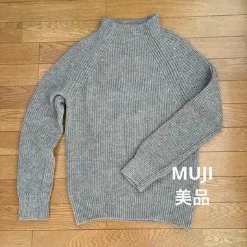 무인양품 야크 울 리브 모크넥 니트 모카 브라운 여성용 L