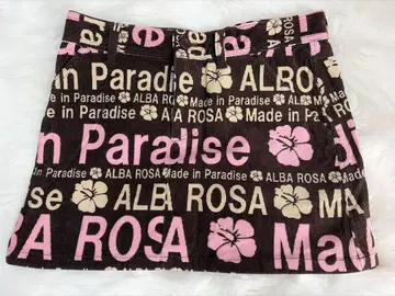 ALBA ROSA 꽃무늬 미니 스커트 브라운