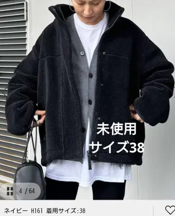 미사용 [프레임워크] 38 사이즈 울 보아 스탠드 블루종 네이비