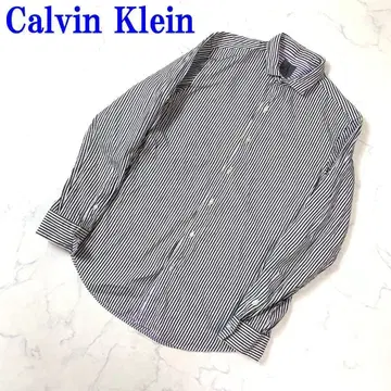 캘빈클라인 긴팔 셔츠 면 코튼 스트라이프 네이비 S C2077