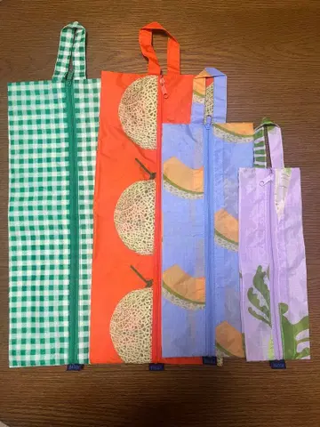 [거의 미사용] BAGGU 3D Zip 4개 세트 후르츠 패턴