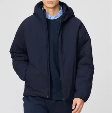 미사용 새상품 UNIQLO C 유니클로 퍼프테크 후드티 네이비 사이즈 M