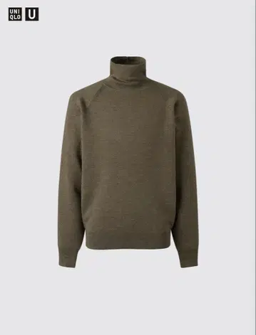 UNIQLO U 하이넥 스웨터 올리브 XL