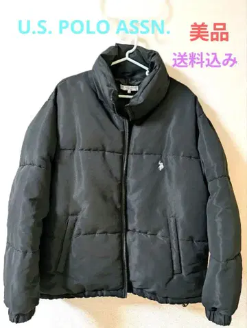 블랙 다운 자켓 폴로 자수