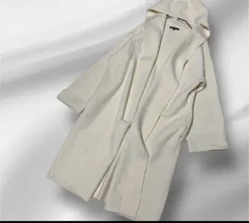 빅 사이즈! 23구 울 캐시미어 후데트 코디건 코트 44 아이보리