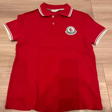 MONCLER 레드 피케 셔츠 슬림핏