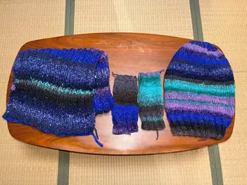 노로 에이사쿠 머플러 암워머 니트 모자 3종 세트 핸드메이드