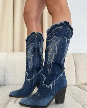 데님 웨스턴 부츠