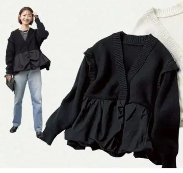 jemma.atelier 벌룬 도킹 가디건 블랙