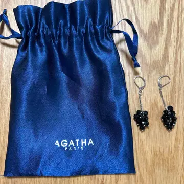 AGATHA PARIS 블랙 비즈 귀걸이